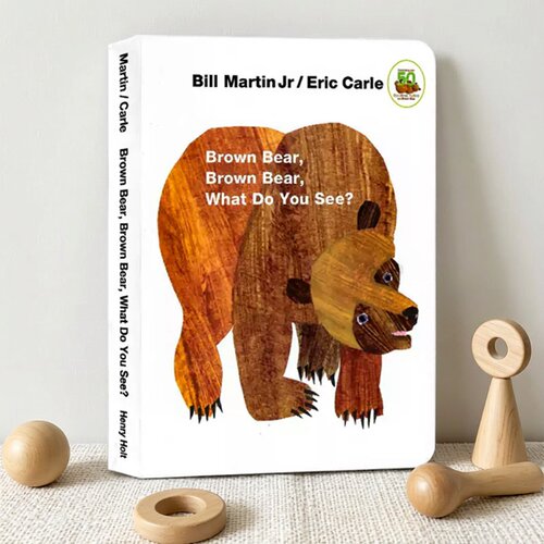 预售 英文原版 Brown Bear Brown Bear What Do you see 棕熊你看到了什么 棕色的熊 Eric Carle 艾瑞卡尔 撕不烂纸板书 认知绘本