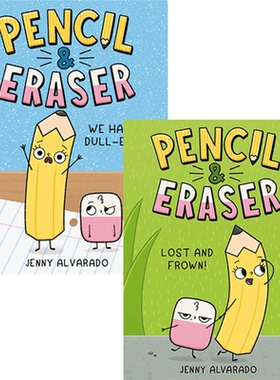 英文原版 Pencil & Eraser 铅笔和橡皮擦 2册合售 精装 全彩漫画绘本 儿童图像式小说