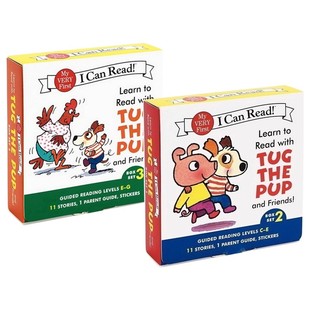 绘本 first and read 24册盒装 Friends Box with Set the 入门级分级读物 英文原版 Learn Tug can Pup very Read