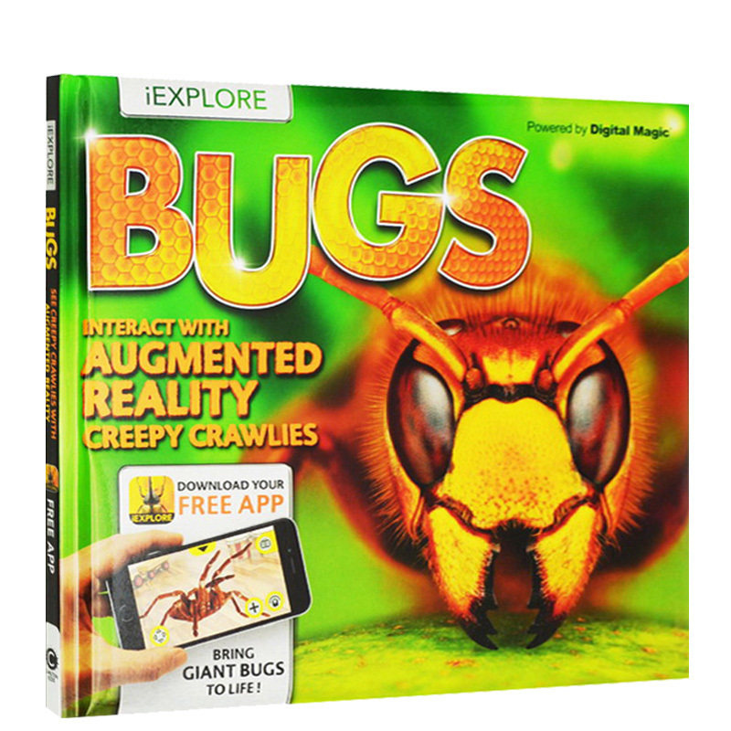 英文原版 iExplore Bugs 科学跑出来AR系列 昆虫跑出来了 3D实境互动生物小百科