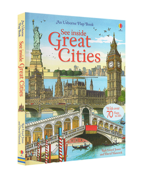 预售 英文原版 Usborne See Inside Great Cities 看里面系列 探索大城市揭秘 纸板翻翻书 尤斯伯恩 儿童科普认知绘本