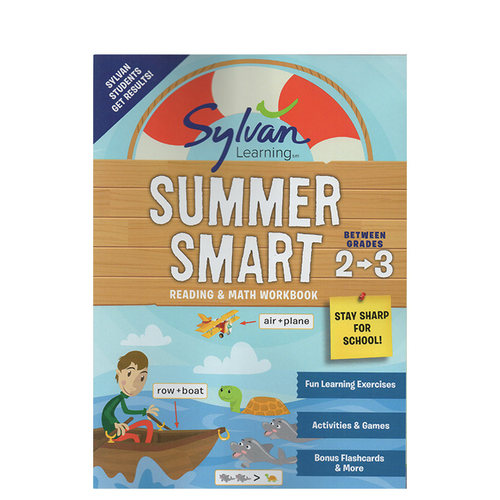 英文原版 Sylvan Learning 新版 Summer Smart Reading Math Grade 2-3 暑假阅读数学技巧