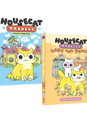 【自营】预售 英文原版 Housecat Trouble 1-2 家猫的烦恼2册套装 精装 桥梁漫画 儿童全彩幽默爆笑绘本图画书