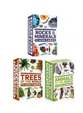 英文原版 Our World in Pictures: Trees/Animals/Human Body Flash Cards DK闪卡 3盒 DK儿童科普读物