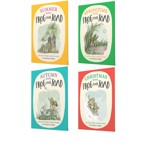 英文原版 Frog and Toad 青蛙和蟾蜍 4册 春夏秋圣诞节 12个故事大合集 儿童绘本故事图画书 24年新品