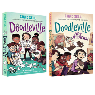 英文原版  Doodleville 系列 2册 Art Attacks!  全彩漫画绘本图画书 艺术启蒙 教师推荐青少年课外推荐阅读图像式小说