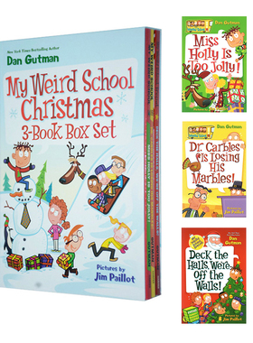 疯狂的学校 圣诞节3册套装 英文原版 My Weird School Christmas 3-Book Box Set 儿童课外章节桥梁书 校园幽默故事文字小说