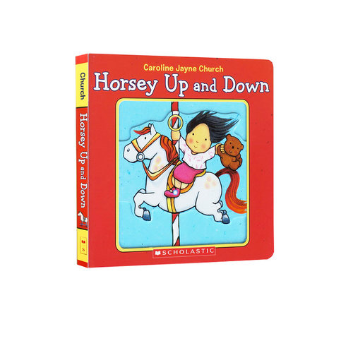英文原版 Horsey Up and Down 纸板操作书 儿童启蒙认知绘本 名家Caroline Jayne Church