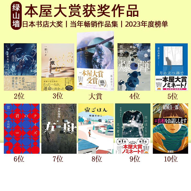 日文原版本屋大赏历年获奖作品合辑日式轻小说强风吹拂/你宛如星辰/52赫兹的鲸鱼们 2023（第20回）本屋大賞-封面