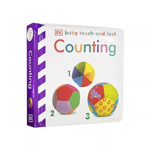英文原版 DK Baby Touch and Feel Counting 1, 2, 3 数字认知 幼儿启蒙早教触摸纸板书 撕不烂绘本