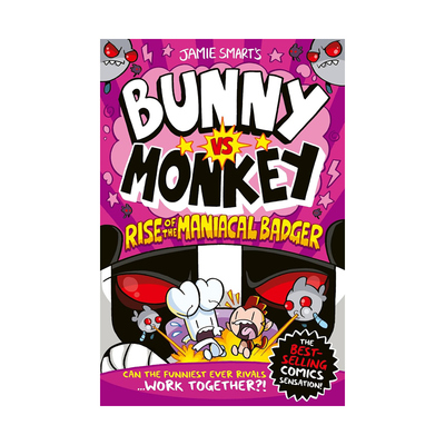 预售 英文原版 Bunny vs Monkey 7: Rise of the Maniacal Badger 机器大乱斗 儿童漫画故事书 幽默搞笑故事集