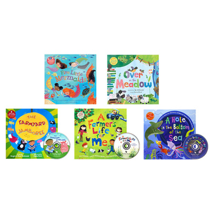 英文原版 Sing Along With Me 韵文与歌谣 动物系列5册 Five Little Mermaids 英语语感启蒙 磨耳朵绘本图画书