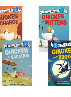 英文原版绘本 I Can Read系列 Chicken Broom/Broom/Vacation/Charge 4册  少儿英语分级读物 小学生英语启蒙故事书