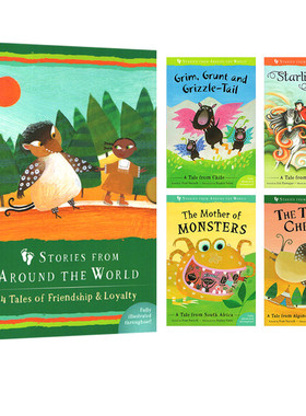 英文原版 Barefoot Stories from Around the World 4 Tales of Friendship & Loyalty4册 关于友情和忠诚的故事 听爸爸讲怪物故事