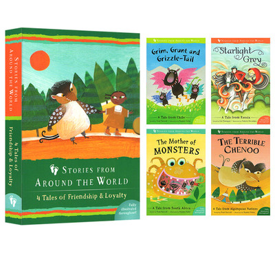 英文原版 Barefoot Stories from Around the World 4 Tales of Friendship & Loyalty4册 关于友情和忠诚的故事 听爸爸讲怪物故事