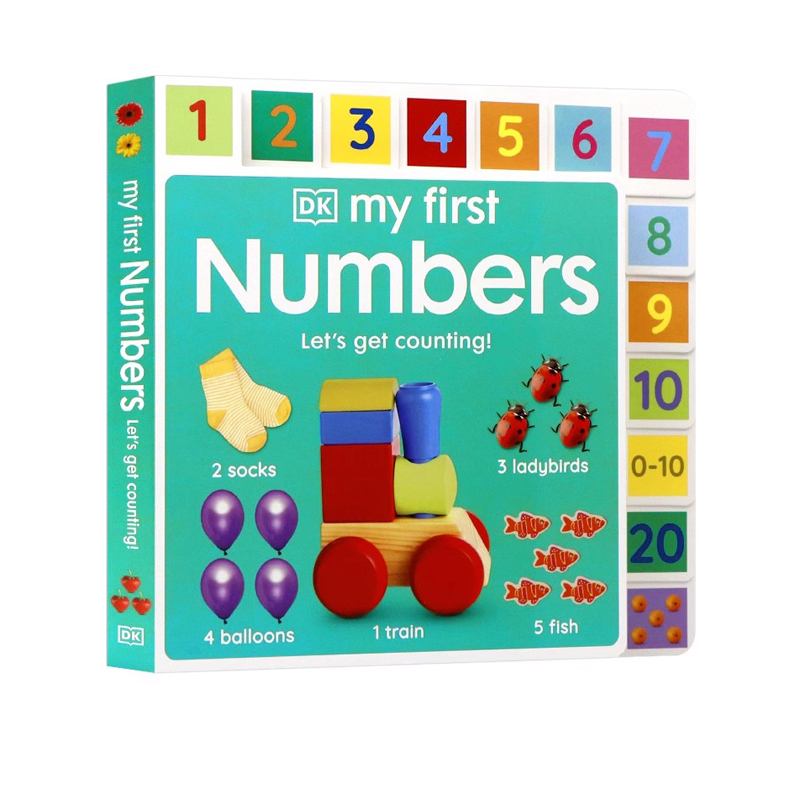 DK出版我的首本数字书 My First Numbers Let's Get Counting! 儿童启蒙认知标签纸板书 主题式词汇认知