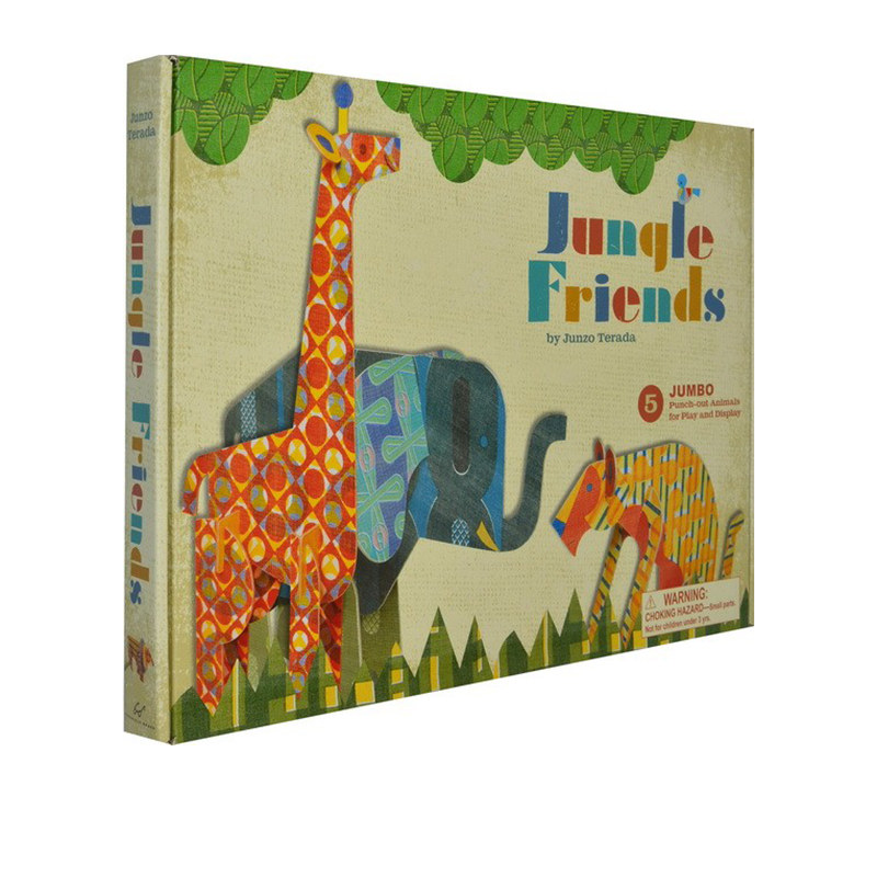 英文原版 jungle friends 超大版纸板模型卡片