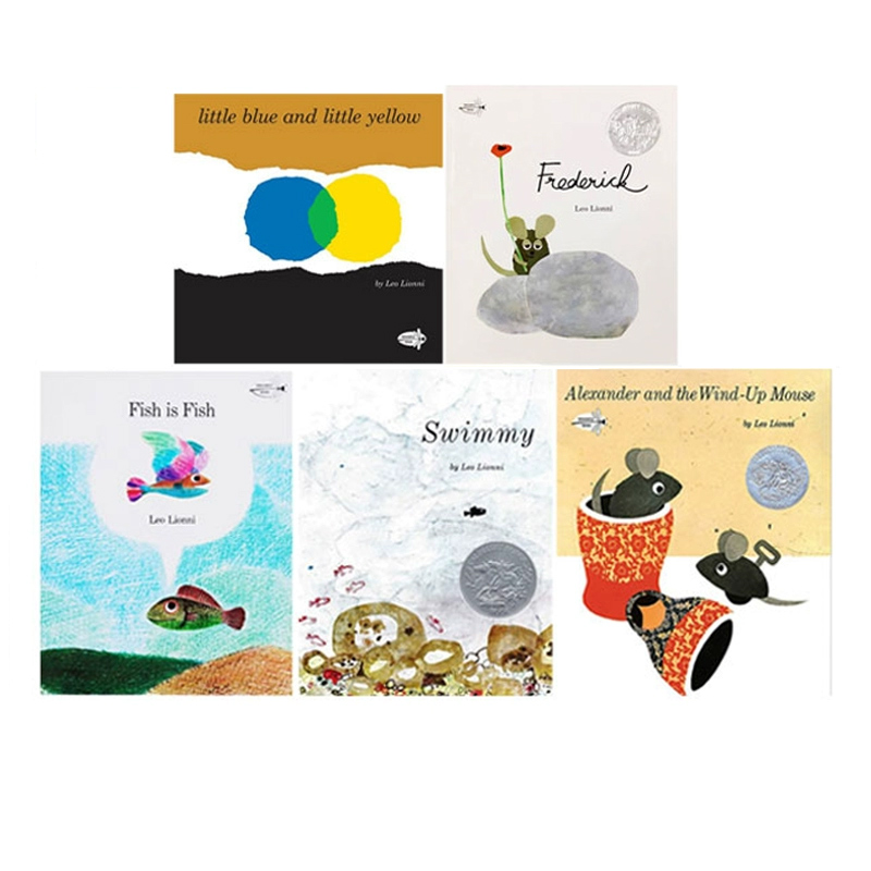英文原版 Leo Lionni 李欧李奥尼5册合售 凯迪克奖经典 Swimmy/Little Blue and Little Yellow/Fish is Fish