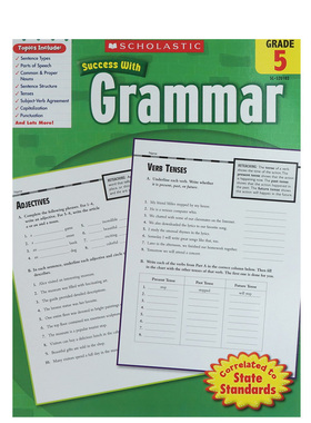 学乐成功系列 Scholastic Success With Grammar Grade 5 五年级 语法提高 小学生家庭练习册 英文原版