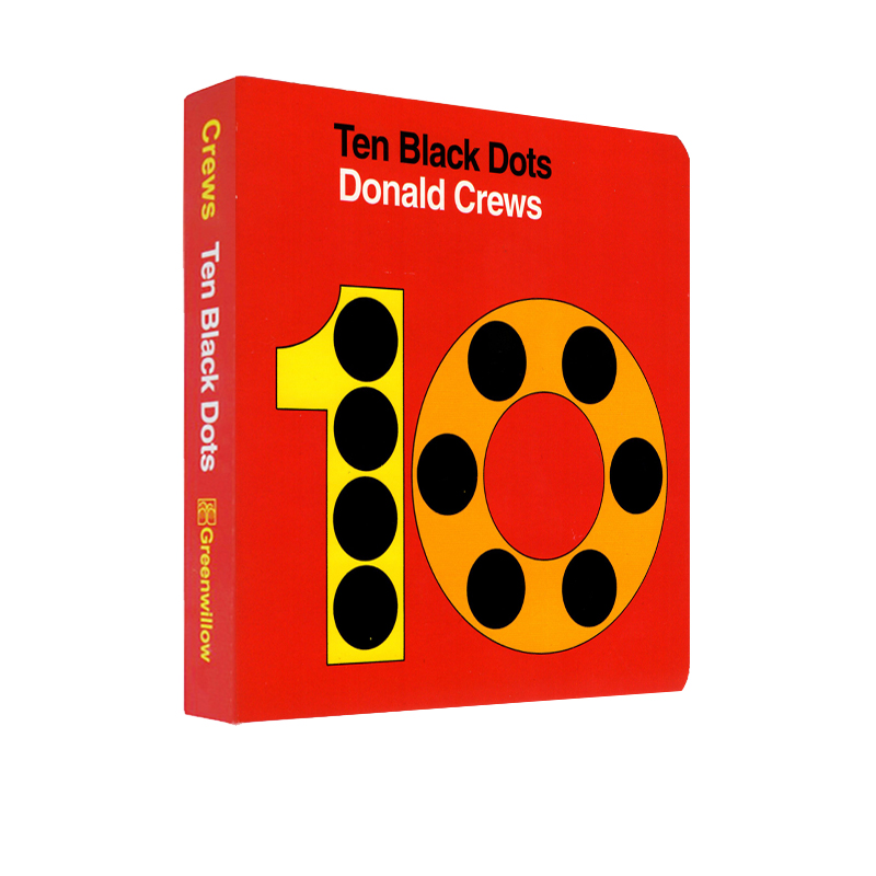 英文原版 Ten Black Dots纸板书十个小黑点吴敏兰绘本123数字词汇想象力培养名家Donald Crews-封面