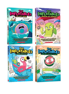 英文原版 Inflatables 4册 儿童幽默爆笑漫画绘本图画书 英语课外阅读图像式章节小说书