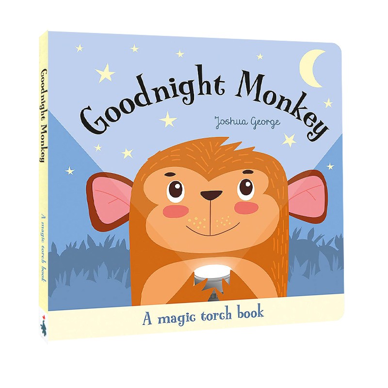 Magic Torch Books-Goodnight Monkey  魔法手电筒 晚安猴子 纸板书 英文原版 透视绘本图画书 含胶片 益智玩具书 3-6岁