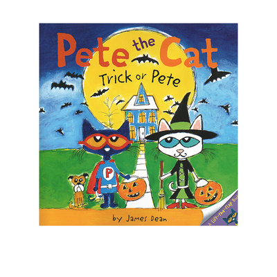 预售 英文原版 Pete the Cat Trick or Pete 皮特猫系列翻翻书 万圣节 儿童图画故事绘本 内附贴纸海报 James Dean