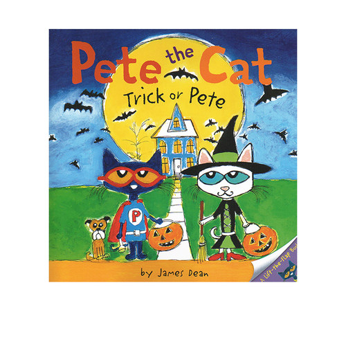 英文原版 Pete the Cat Trick or Pete 皮特猫系列翻翻书 万圣节 儿童图画故事绘本 内附贴纸海报 James Dean