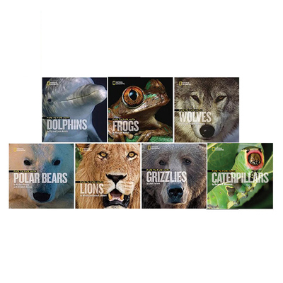 英文原版 National Geographic Face to Face 系列 Dolphins/Lions/Sharks/Frogs 7册合售 美国国家地理儿童百科科普