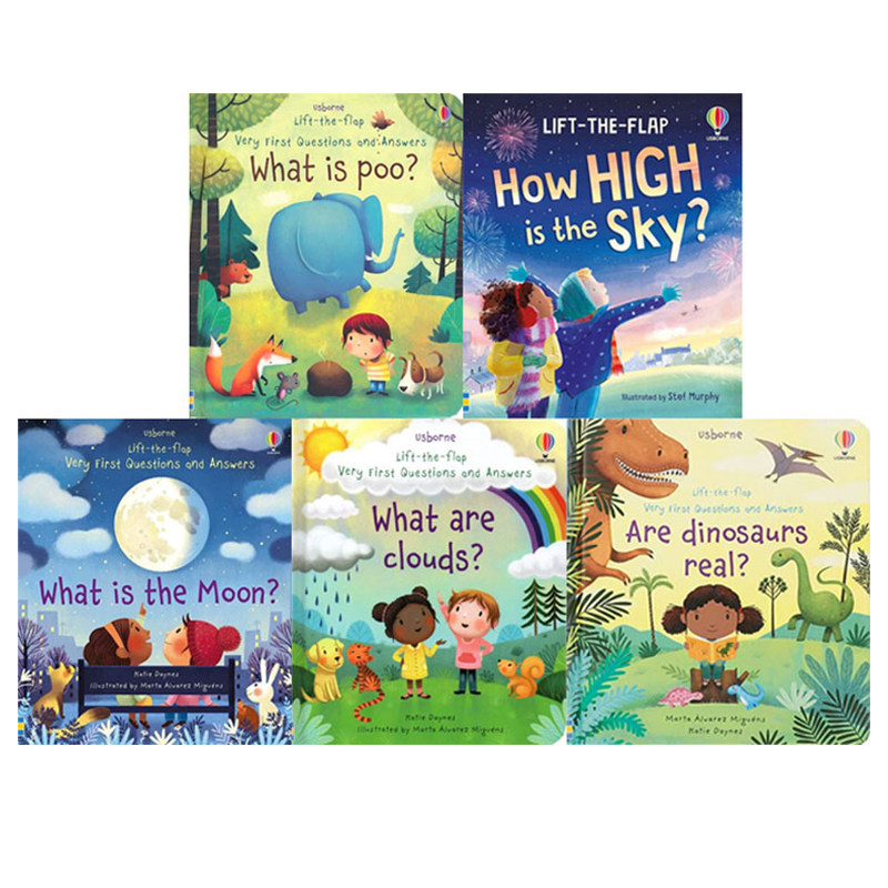 科普认知5册 入门级你问我答翻翻书 英文原版 Usborne Lift the flap Very First Questions and Answers 3-4岁 儿童启蒙尤斯伯恩