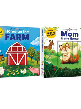 英文原版 Sliding Pictures 系列 Mom is My Home/Home On The Farm 立体变景书 儿童启蒙阅读 Roger Priddy