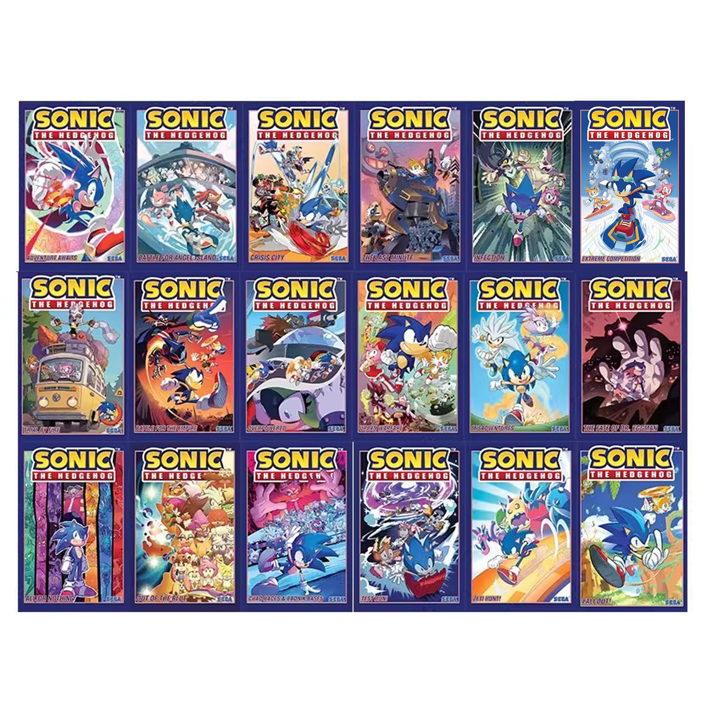 英文原版 刺猬索尼克 音速小子 1-18 Sonic the Hedgehog 全彩漫画 青少年漫画绘本冒险小说 Ian Flynn
