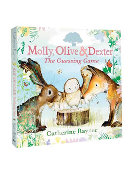 英文原版 Molly, Olive and Dexter The Guessing Game 兔子莫莉/猫头鹰奥利夫 精装艺术插画绘本 动物趣味故事