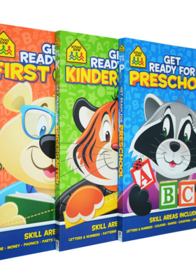 3-7岁思想者练习3册 School Zone Thinkers Get Ready for Preschool Kindergarten First Grade 儿童入学准备练习 英文原版