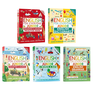 英文原版 DK新视觉 人人学英语 English for Everyone Junior 5册 少儿初级英语 英语单词背诵入门百科指南 英语学习带插图