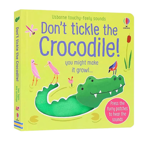 英文原版 Don't Tickle the Crocodile! 别给鳄鱼挠痒痒 纸板触摸发音书 儿童触觉感官认知 低幼启蒙认知 尤斯伯恩 Usborne