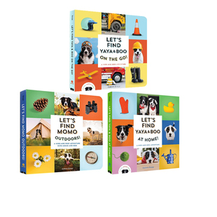 Find Momo 让我们找到莫莫 英文原版 狗狗摄影书纸板书 3册 儿童互动摄影书 Let