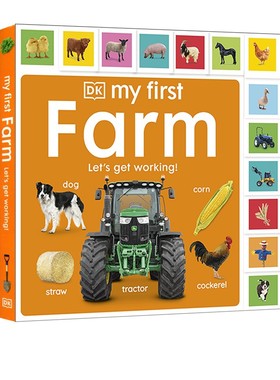 英文原版 DK出版 My First Farm Lets Get Working 我们开始工作吧 主题式词汇认知 儿童英语启蒙认知绘本 纸板亲子互动