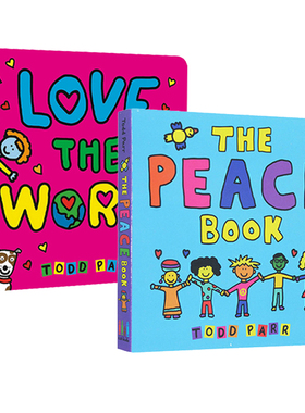 英文原版 Todd Parr 淘弟有个大世界 The Peace 2册 纸板书 宝宝家庭关系自然科普环保主题 儿童家庭成长亲子绘本