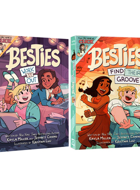 英文原版 Besties Work It Out Find Their Groove 闺蜜  儿童奇幻冒险漫画 畅销书作家 Kayla Miller