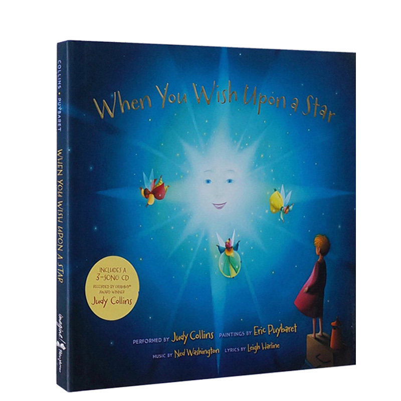 英文原版 When You Wish Upon a Star 精装 附CD 有歌曲 绘本书