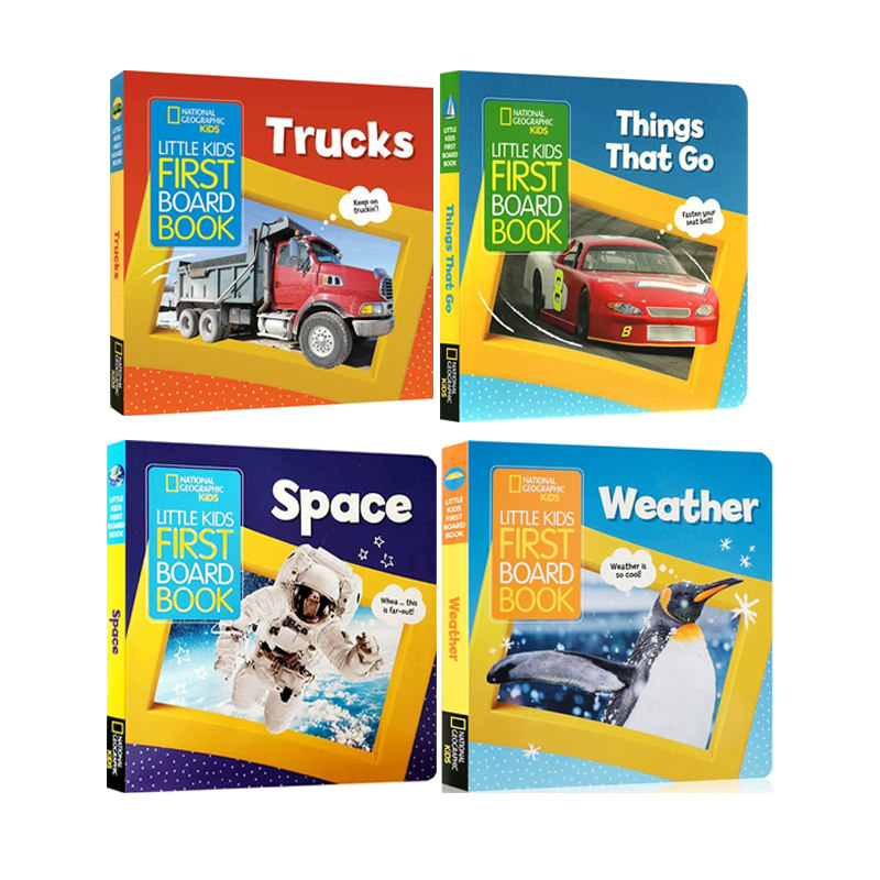 预售 英文原版 美国国家地理 National Geographic Kids Little Kids First Board Book 纸板书 4册 卡车/太空 少儿启蒙科普