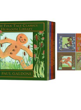 英文原版 The Folk Tale Classics Heirloom Library 4册 精装盒装 Paul Galdone 民间传说经典绘本Three Little Pigs