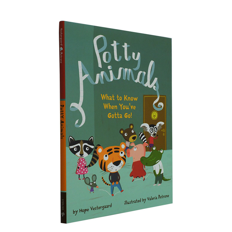 大开本 potty animals 儿童生活习惯精装绘本图画书 英文原版