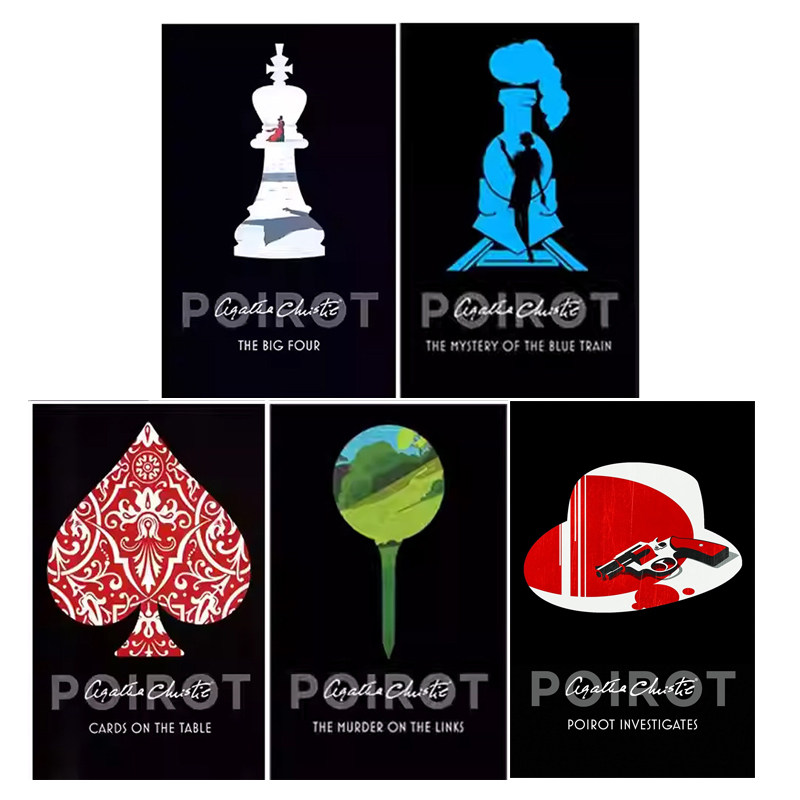 预售 英文原版 阿加莎 大侦探波洛 第一季 5册 Poirot 蓝色列车之谜/首相绑架案/四魔头 Agatha Christie 侦探推理