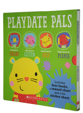 英文原版 Playdate Pals Behaviours 游戏伙伴 儿童行为启蒙绘本附4册贴纸 计划表 Scholastic