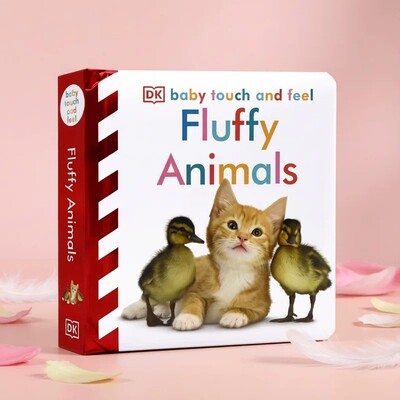 英文原版 DK Baby Touch and Feel Fluffy Animals 毛茸茸的动物 DK婴幼儿宝宝触摸书 幼儿启蒙早教纸板书 撕不烂绘本