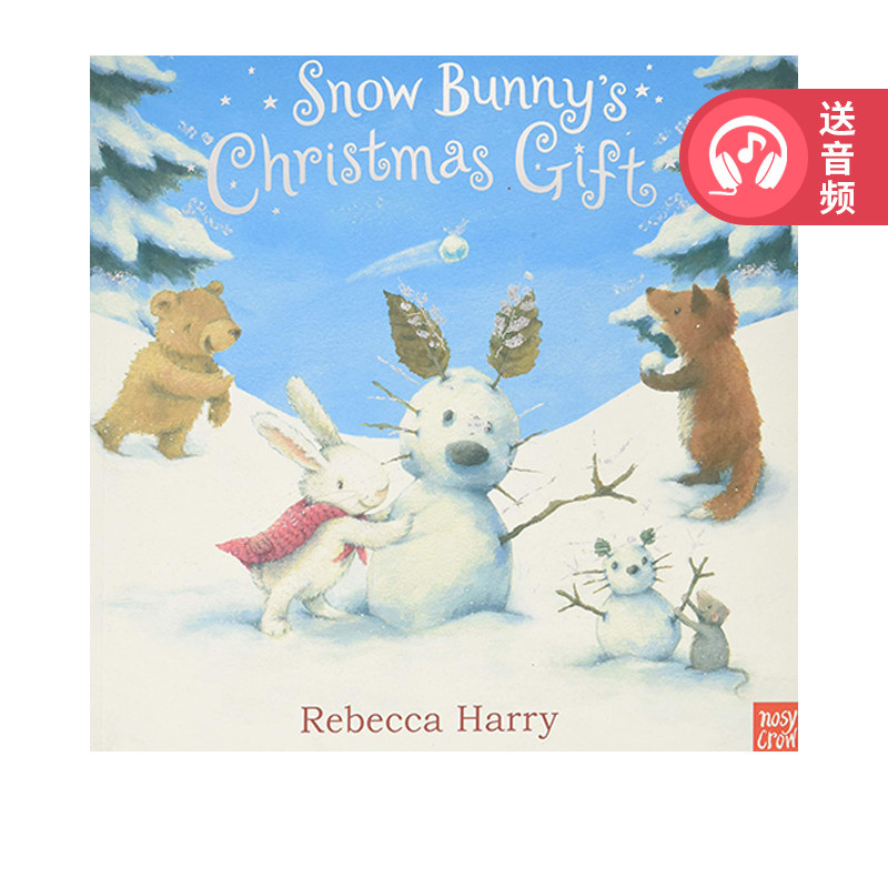 英文原版 snow bunnys christmas gift 圣诞节绘本 趣味儿童图画故事