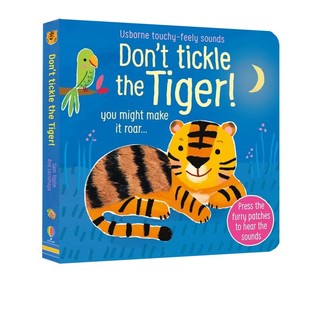 预售 英文原版 Don't Tickle the Tiger! 不要给老虎挠痒痒纸板触摸发声书 儿童触觉感官认知 亲子互动绘本图画书 Usborne