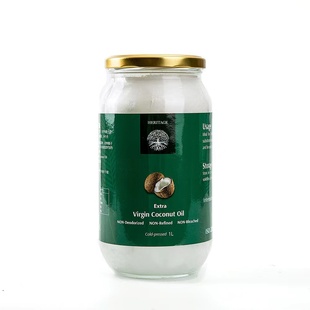 斯里兰卡椰子油冷压榨1L玻璃瓶食用油护肤护发Virgin Coconut Oil